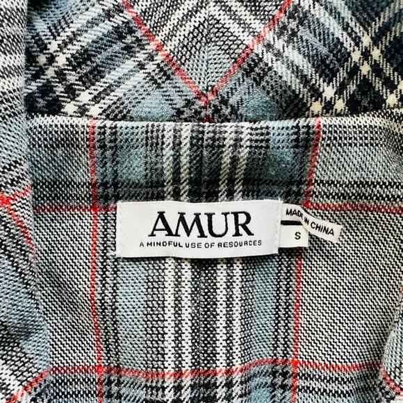 AMUR Dalton Vest Dress Size Small Grey Tartan Plaid Belted Convertible - Picture 8 of 13